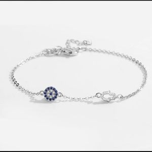 STERLING SILVER 925 HASMA AND EVIL EYE BRACELET 💙✨🧿